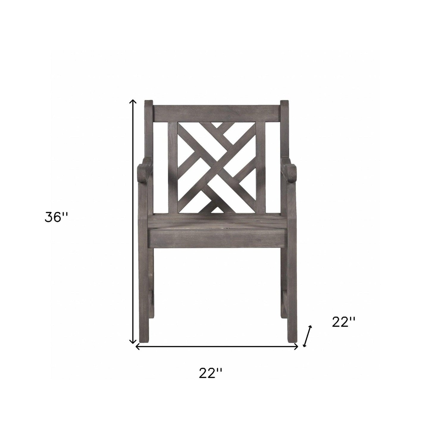 Distressed Patio Armchair With Diagonal Design - FurniFindUSA