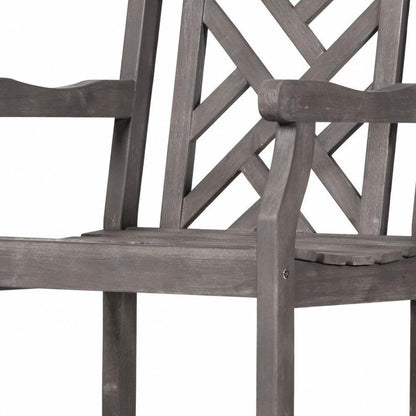 Distressed Patio Armchair With Diagonal Design - FurniFindUSA