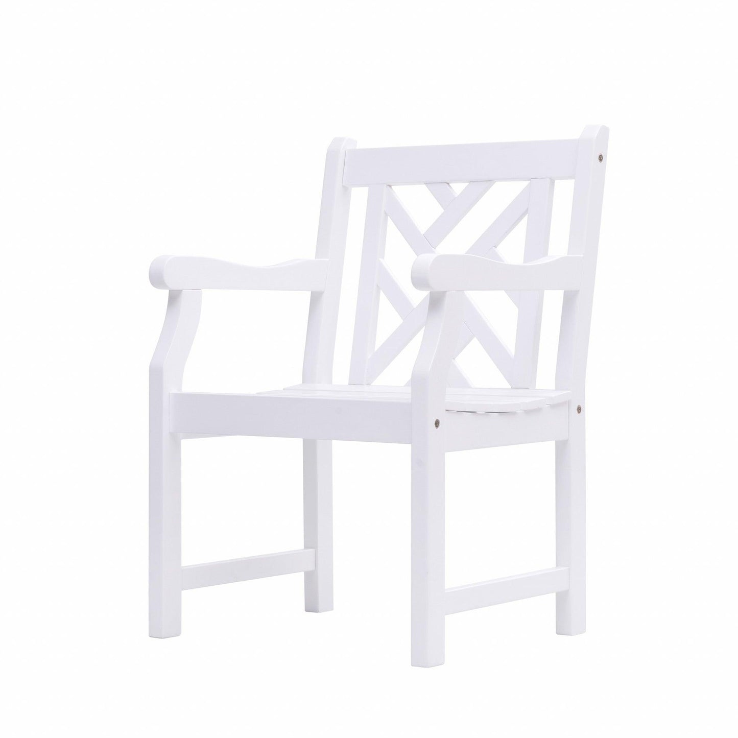 White Patio Armchair With Diagonal Design - FurniFindUSA