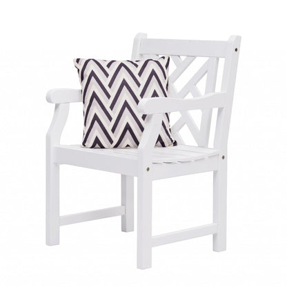 White Patio Armchair With Diagonal Design - FurniFindUSA