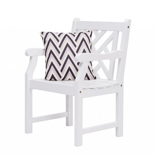 White Patio Armchair With Diagonal Design - FurniFindUSA