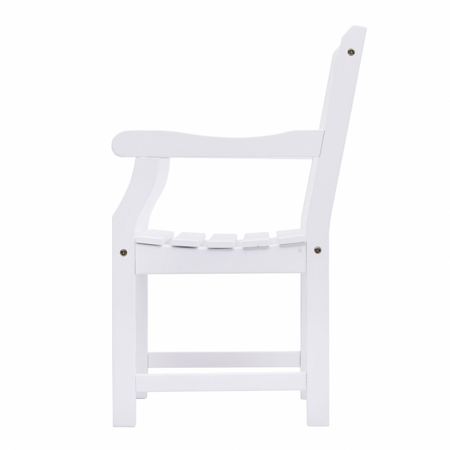 White Patio Armchair With Diagonal Design - FurniFindUSA