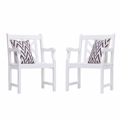 White Patio Armchair With Diagonal Design - FurniFindUSA