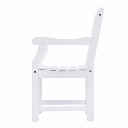 White Patio Armchair With Diagonal Design - FurniFindUSA