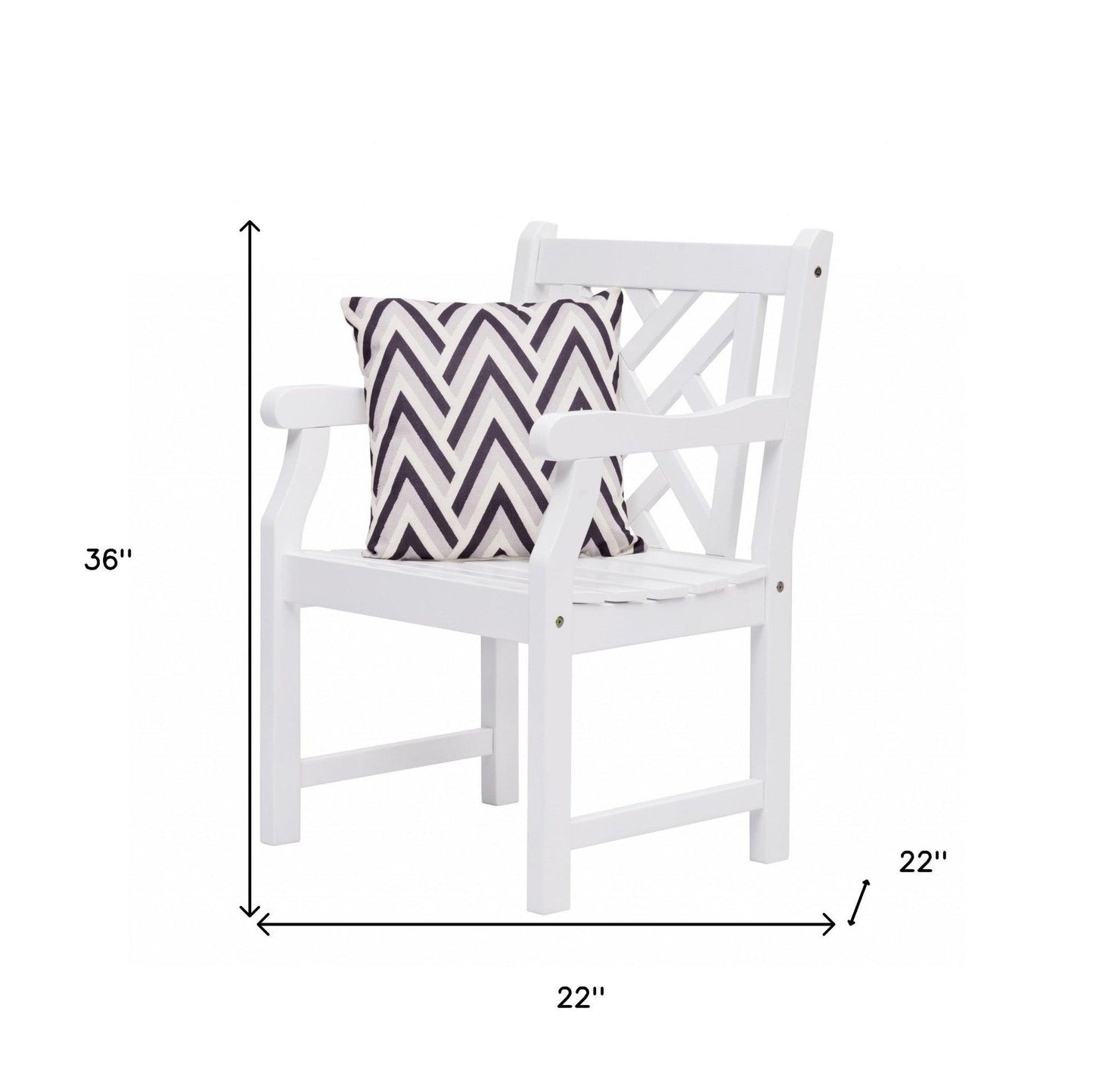 White Patio Armchair With Diagonal Design - FurniFindUSA