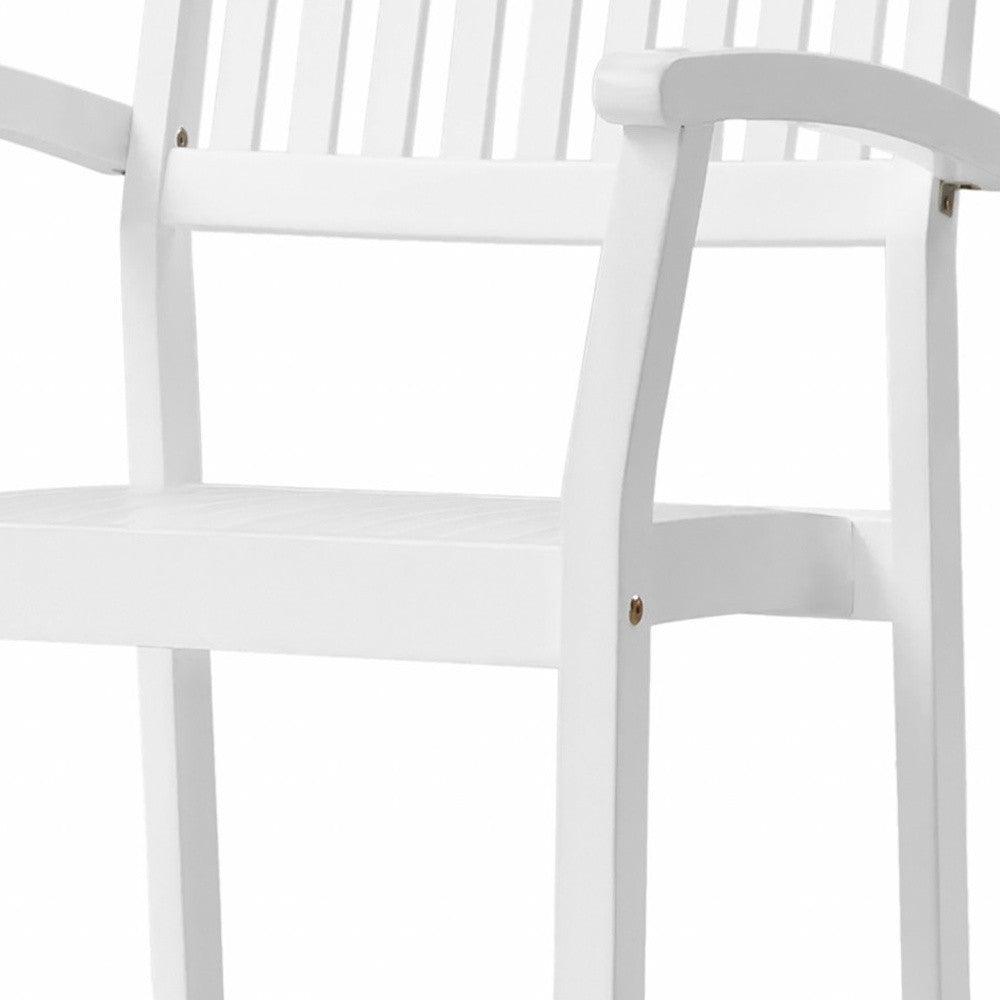 Set Of Two White Stacking Armchairs - FurniFindUSA