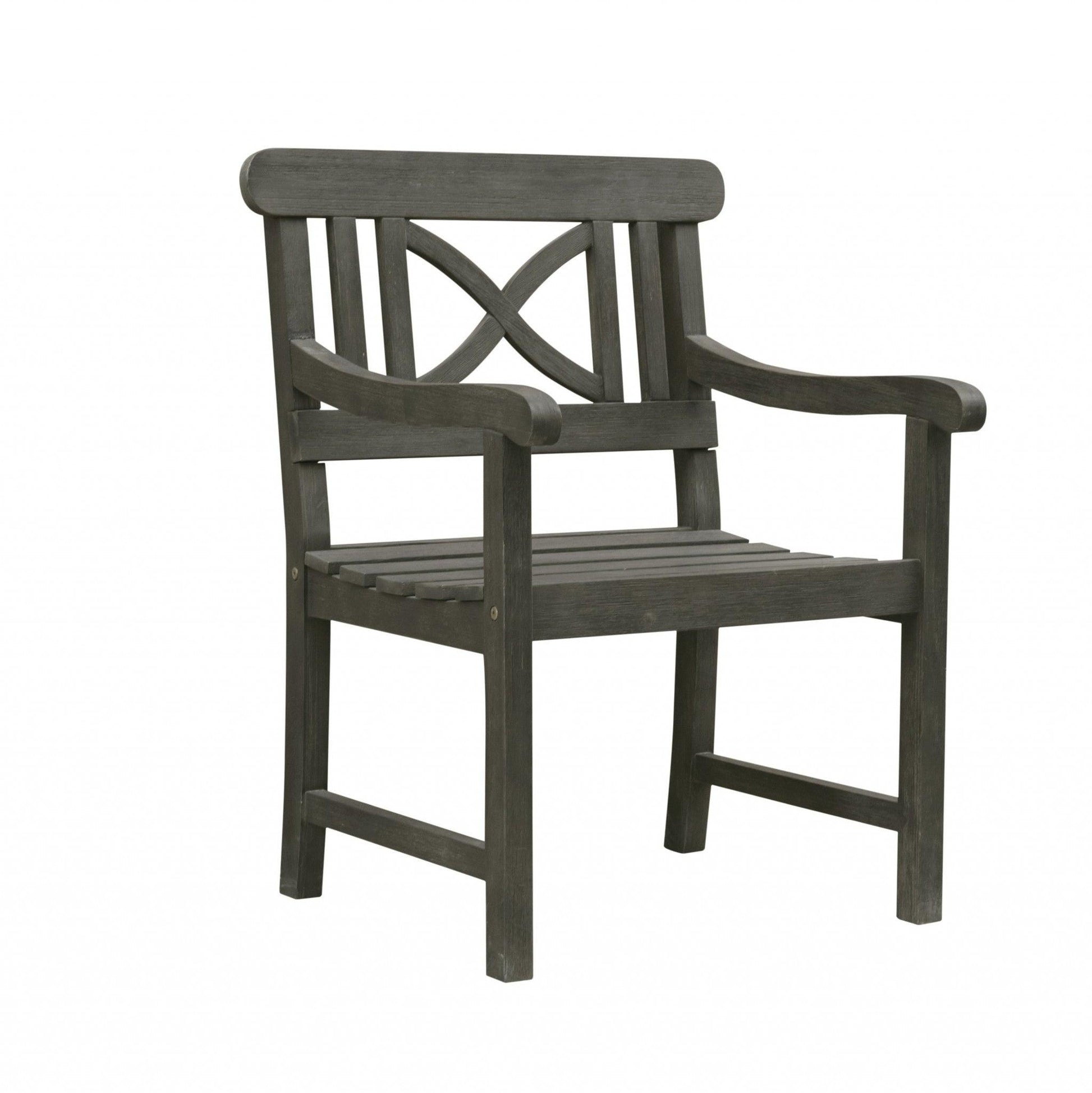 Distressed Grey Garden Armchair - FurniFindUSA