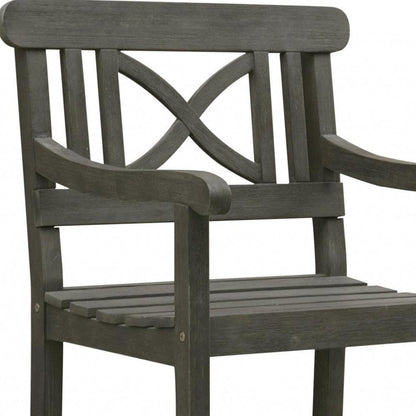 Distressed Grey Garden Armchair - FurniFindUSA