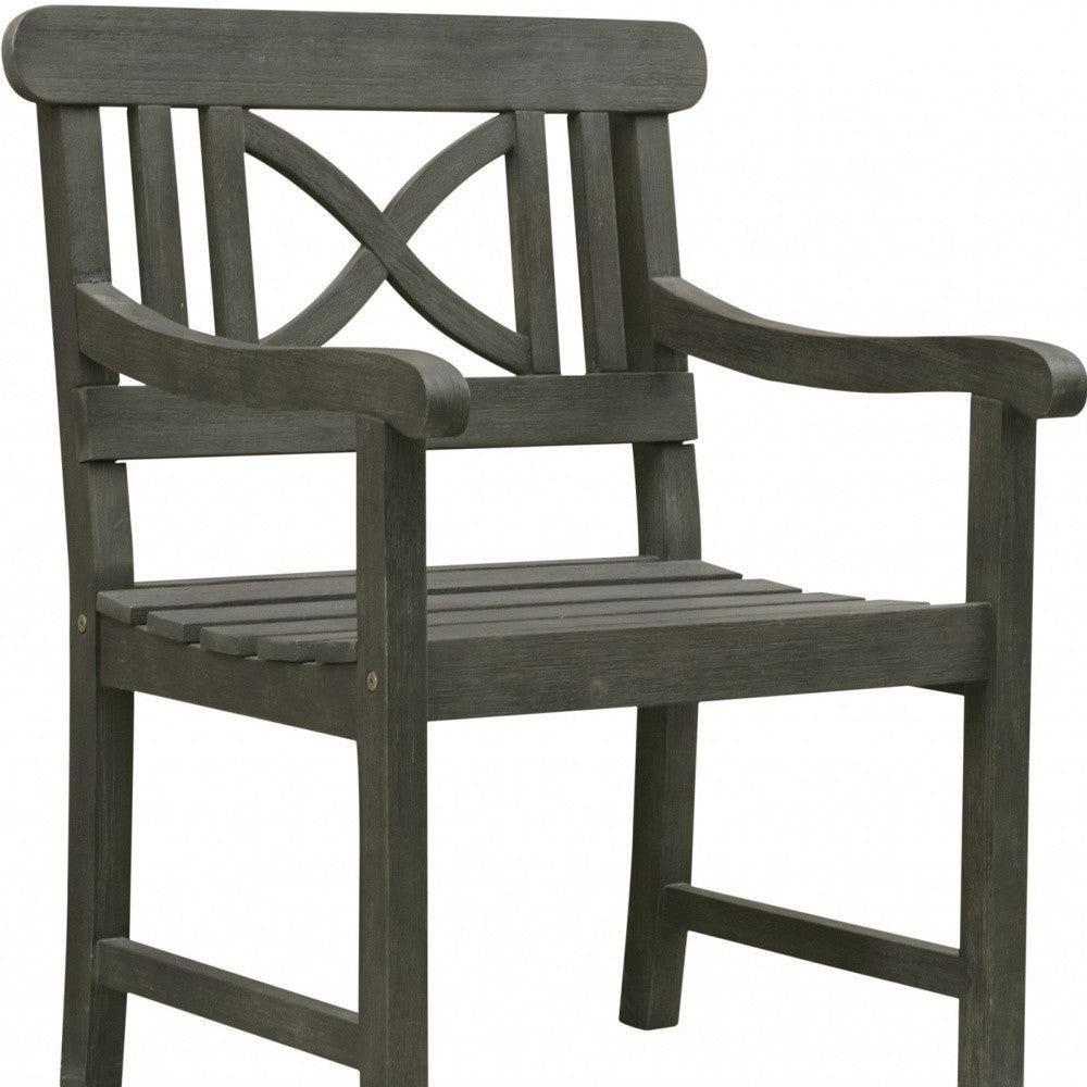 Distressed Grey Garden Armchair - FurniFindUSA