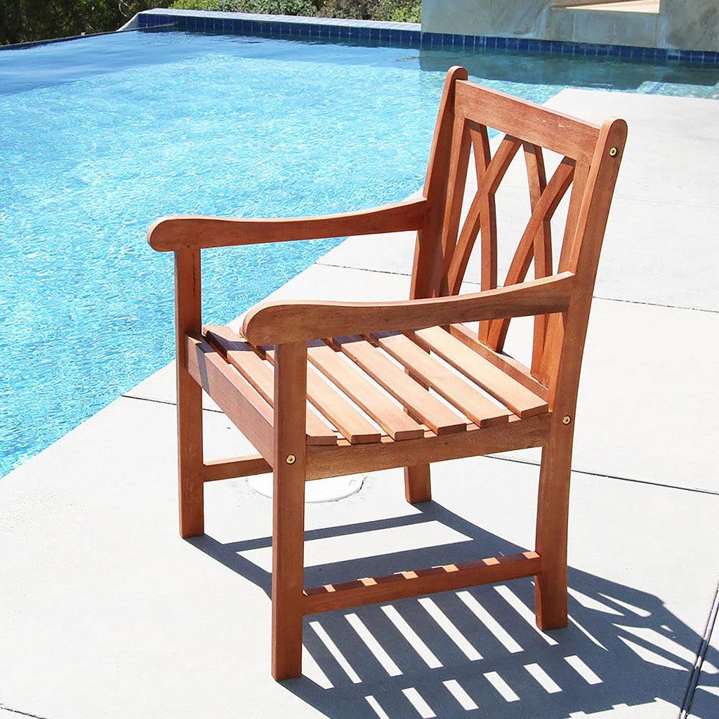 Brown Dining Armchair With Diagonal Back - FurniFindUSA