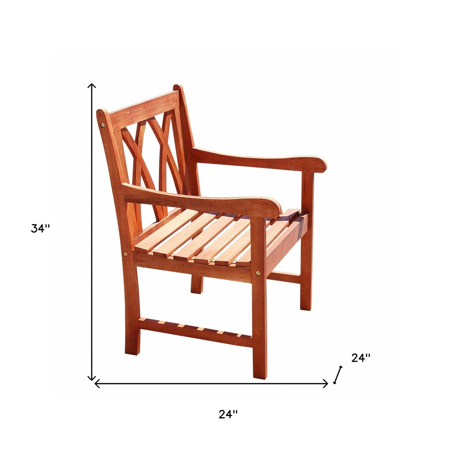 Brown Dining Armchair With Diagonal Back - FurniFindUSA