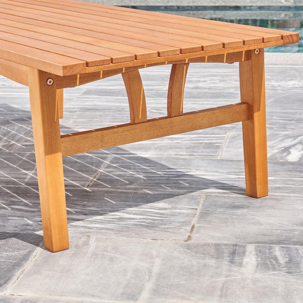 Natural Wood Outdoor Rectangular Coffee Table - FurniFindUSA