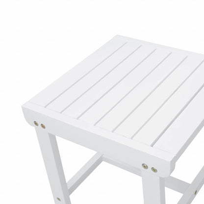 White Outdoor Wooden Side Table - FurniFindUSA