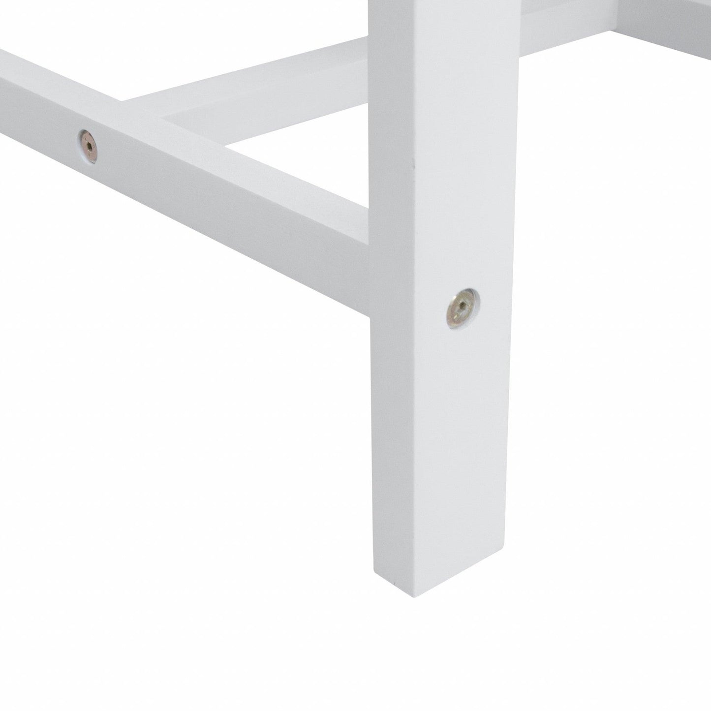 White Outdoor Wooden Side Table - FurniFindUSA