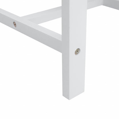 White Outdoor Wooden Side Table - FurniFindUSA