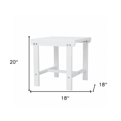 White Outdoor Wooden Side Table - FurniFindUSA