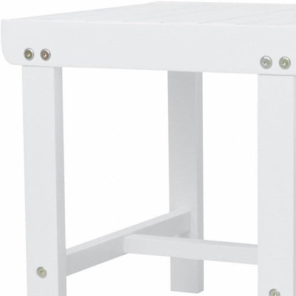 White Outdoor Wooden Side Table - FurniFindUSA