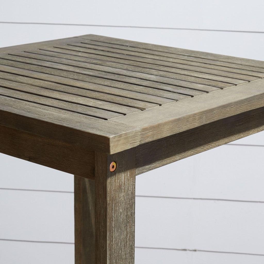 Distressed Grey Square Bar Table - FurniFindUSA