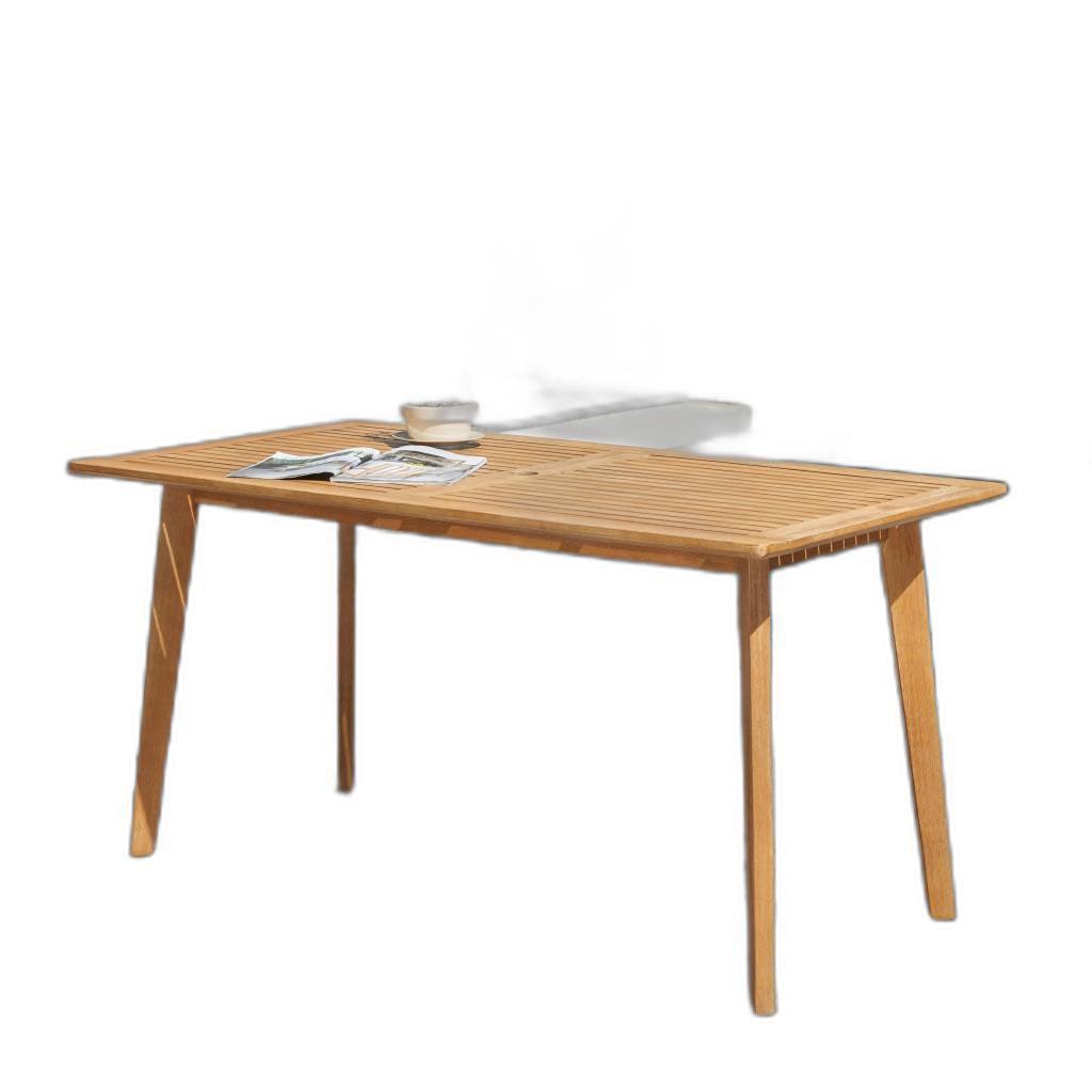 Natural Wood Dining Table With Slatted Top - FurniFindUSA