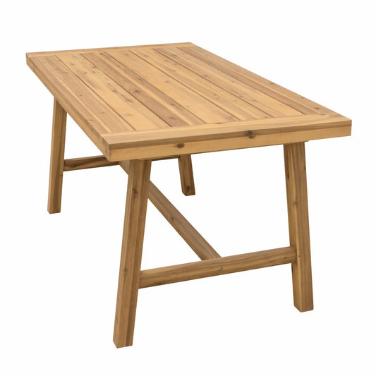 Natural Wood Dining Table With Leg Support - FurniFindUSA