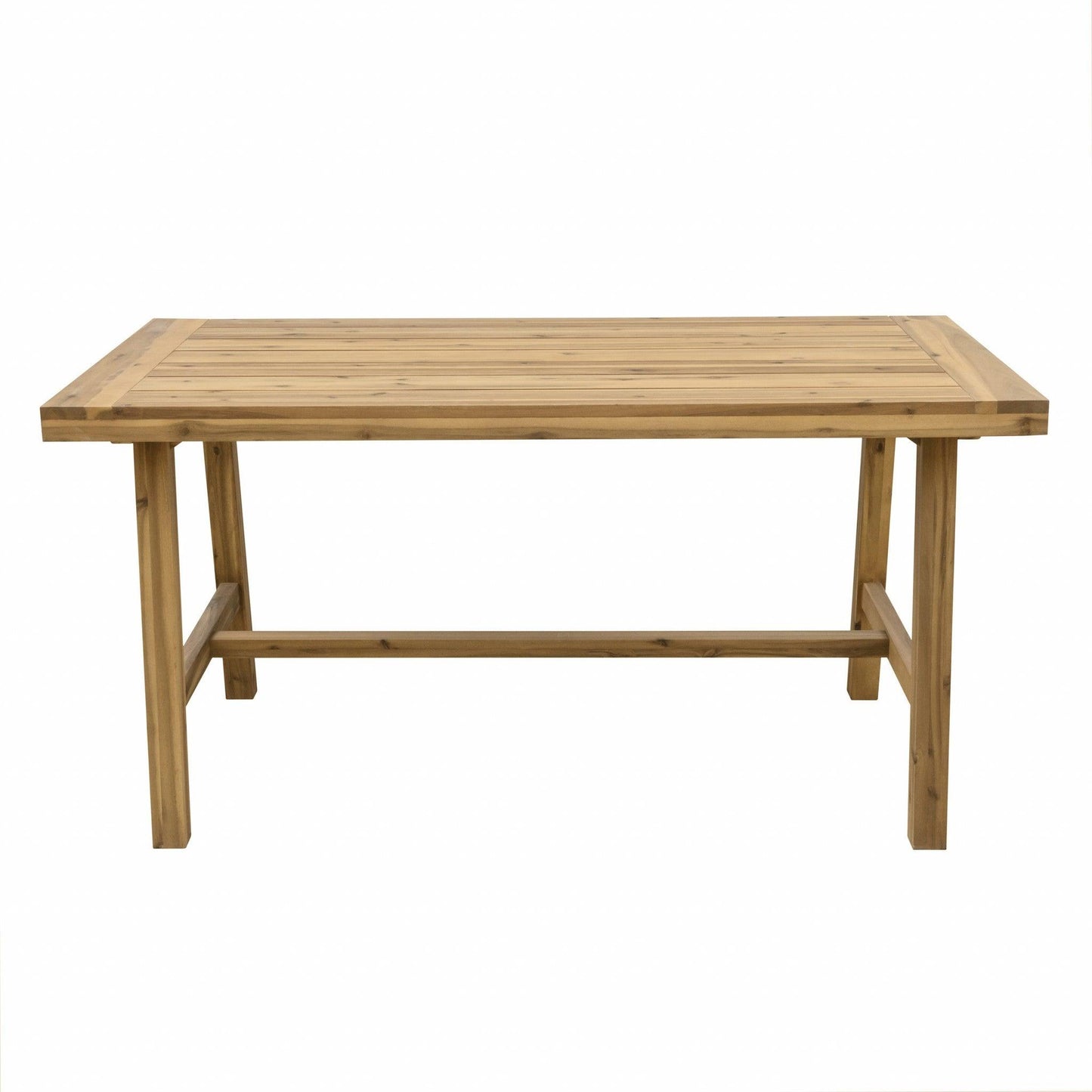 Natural Wood Dining Table With Leg Support - FurniFindUSA