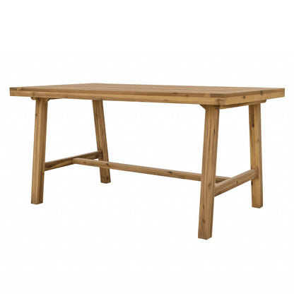 Natural Wood Dining Table With Leg Support - FurniFindUSA