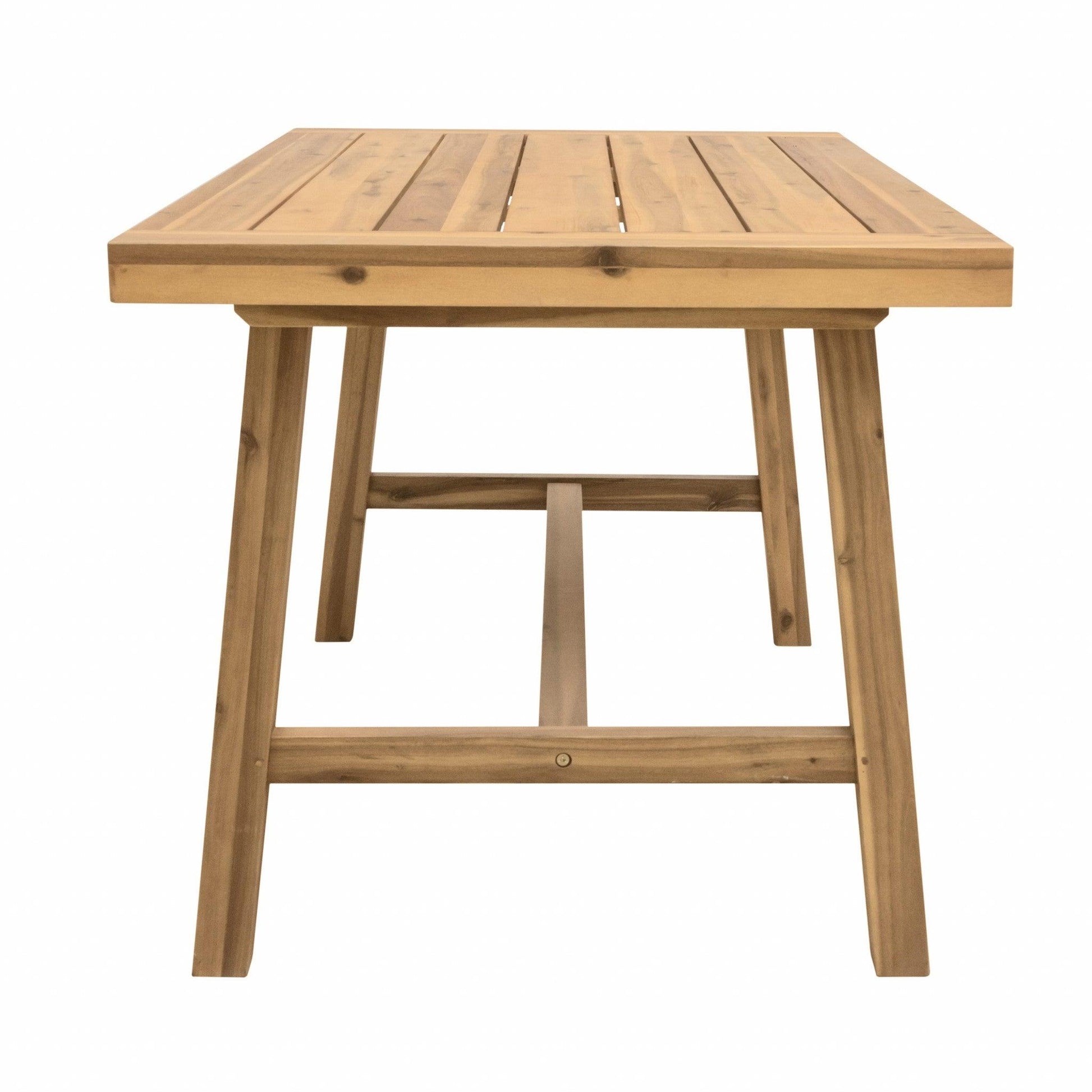 Natural Wood Dining Table With Leg Support - FurniFindUSA