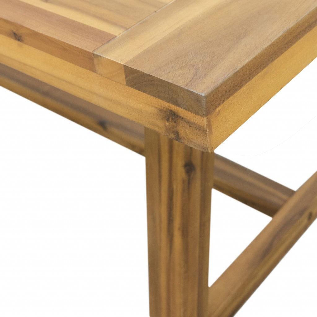 Natural Wood Dining Table With Leg Support - FurniFindUSA