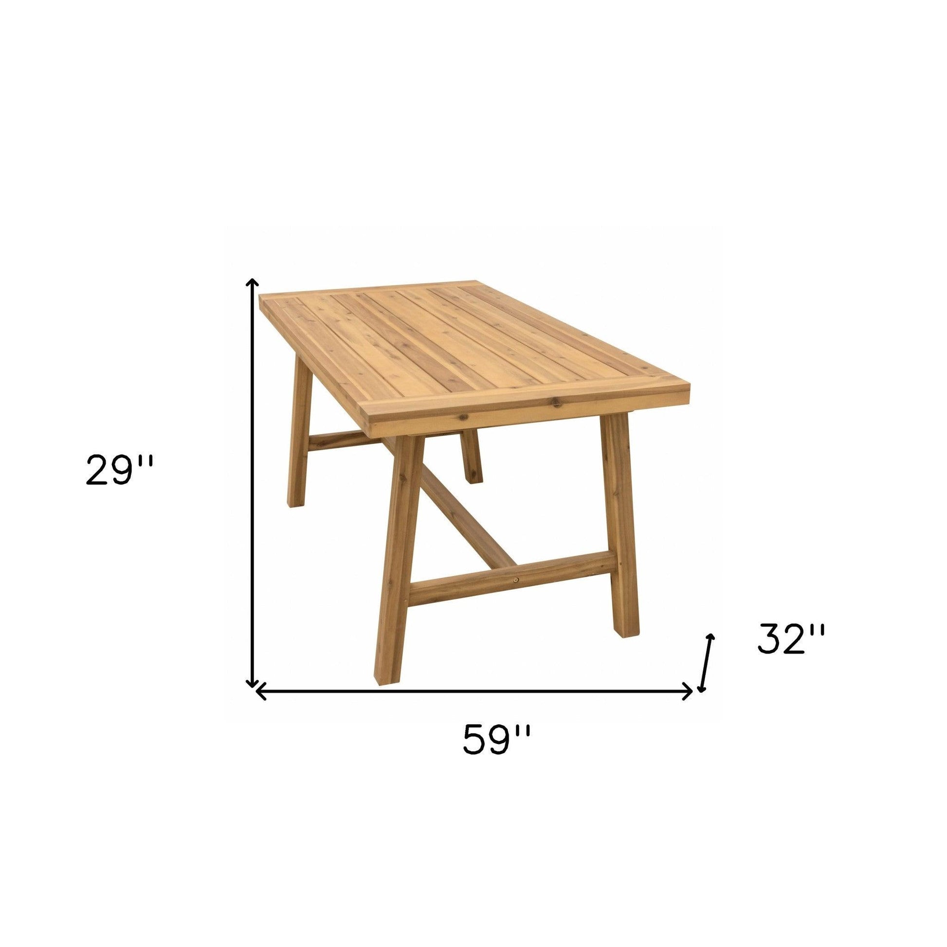 Natural Wood Dining Table With Leg Support - FurniFindUSA