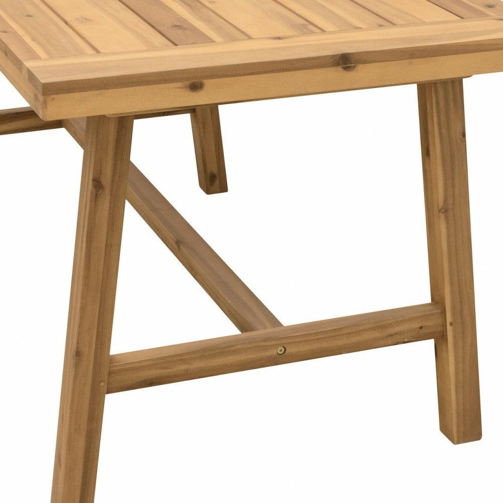 Natural Wood Dining Table With Leg Support - FurniFindUSA