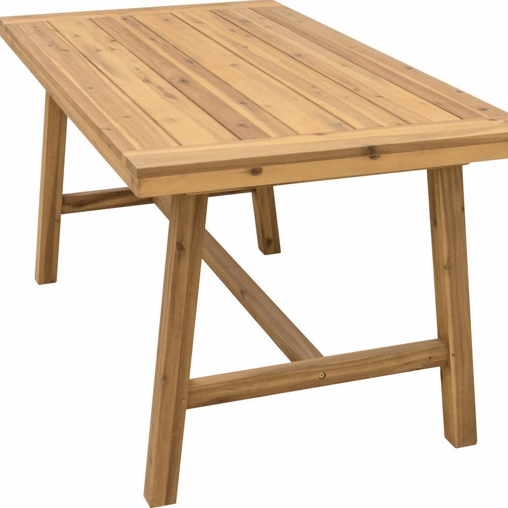 Natural Wood Dining Table With Leg Support - FurniFindUSA