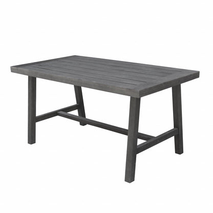 Dark Grey Dining Table With Leg Support - FurniFindUSA