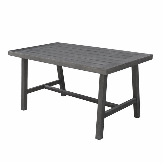 Dark Grey Dining Table With Leg Support - FurniFindUSA