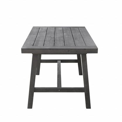 Dark Grey Dining Table With Leg Support - FurniFindUSA