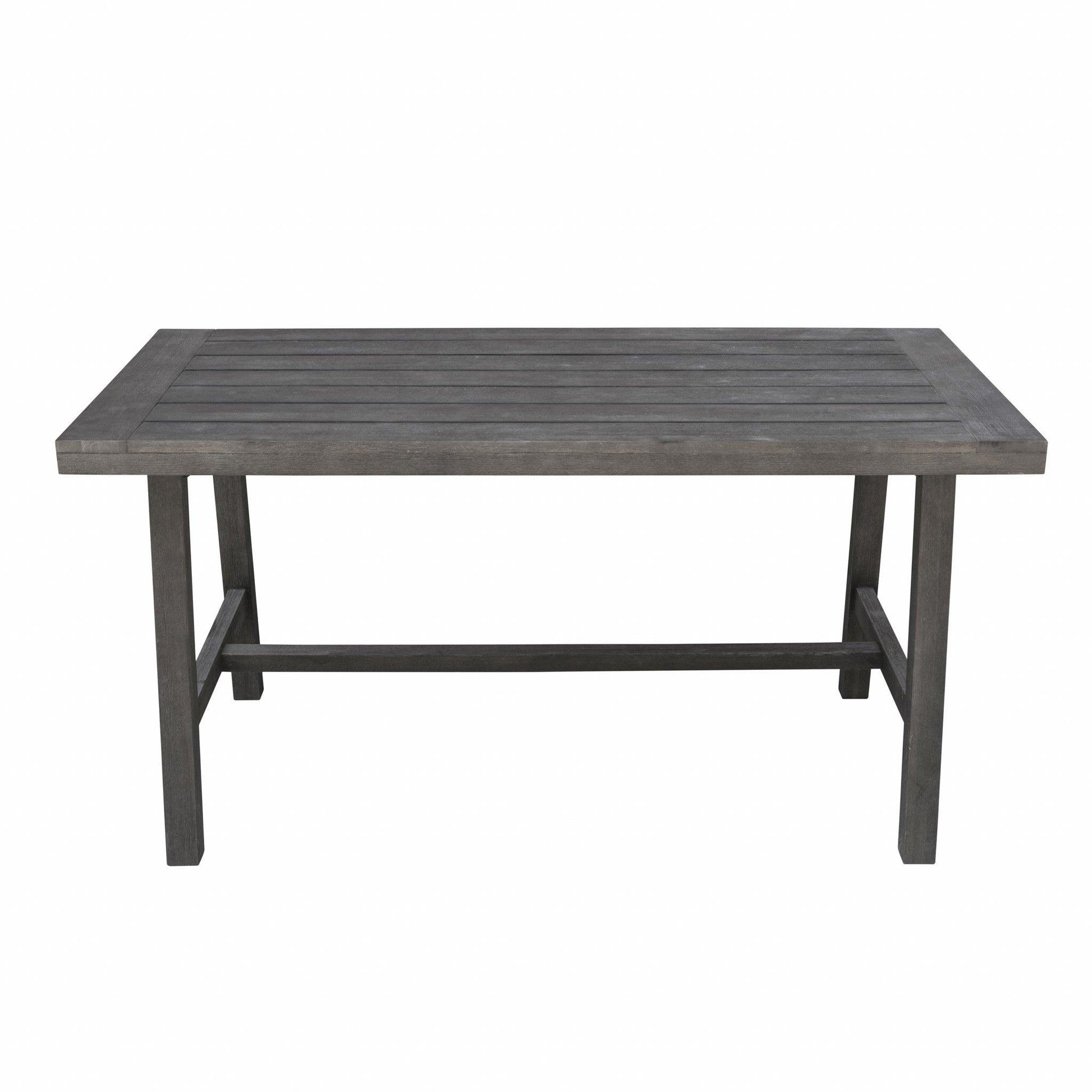 Dark Grey Dining Table With Leg Support - FurniFindUSA