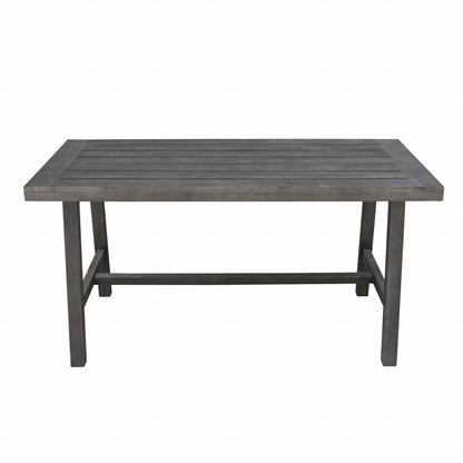 Dark Grey Dining Table With Leg Support - FurniFindUSA