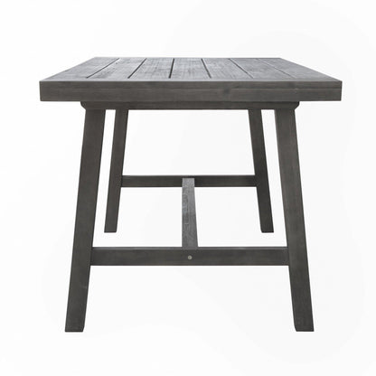 Dark Grey Dining Table With Leg Support - FurniFindUSA