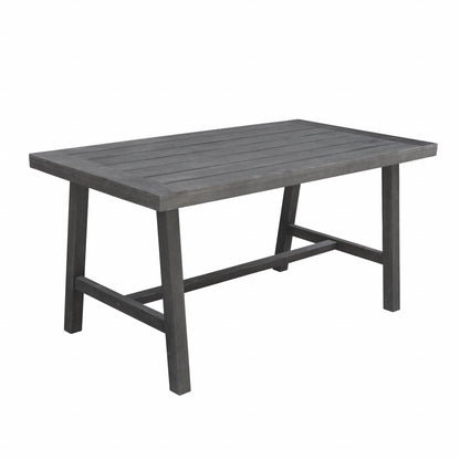 Dark Grey Dining Table With Leg Support - FurniFindUSA