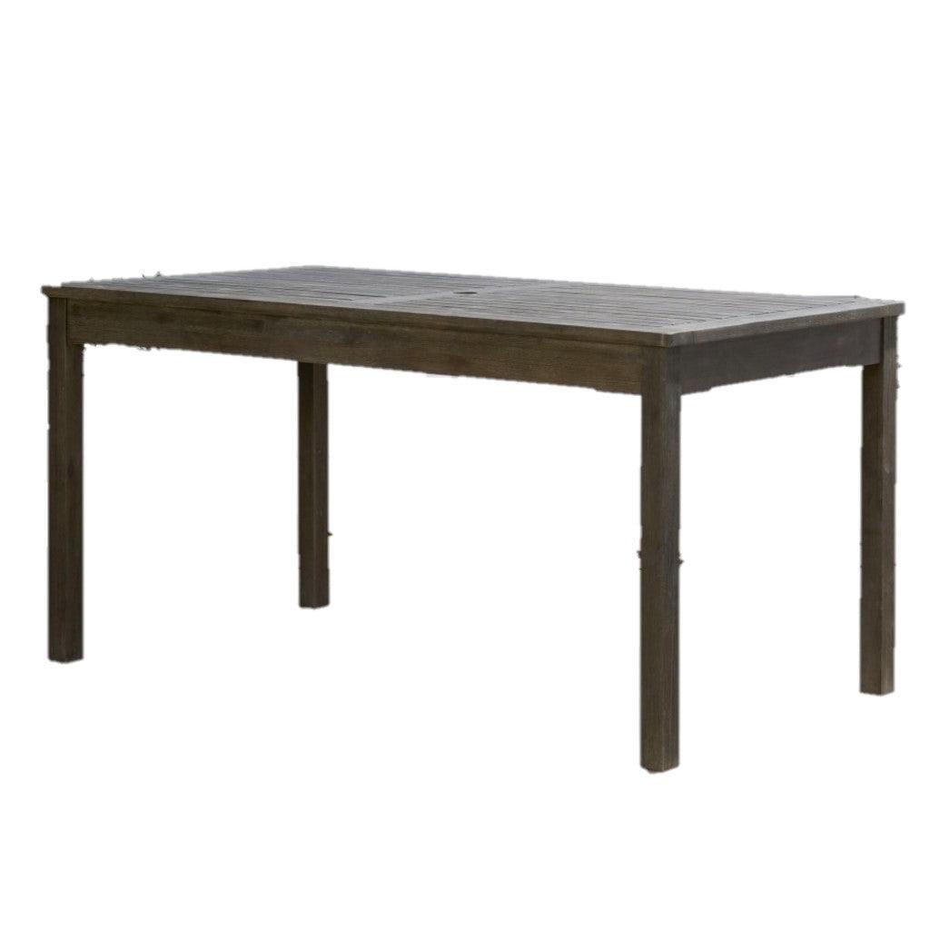 Distressed Grey Dining Table With Straight Legs - FurniFindUSA