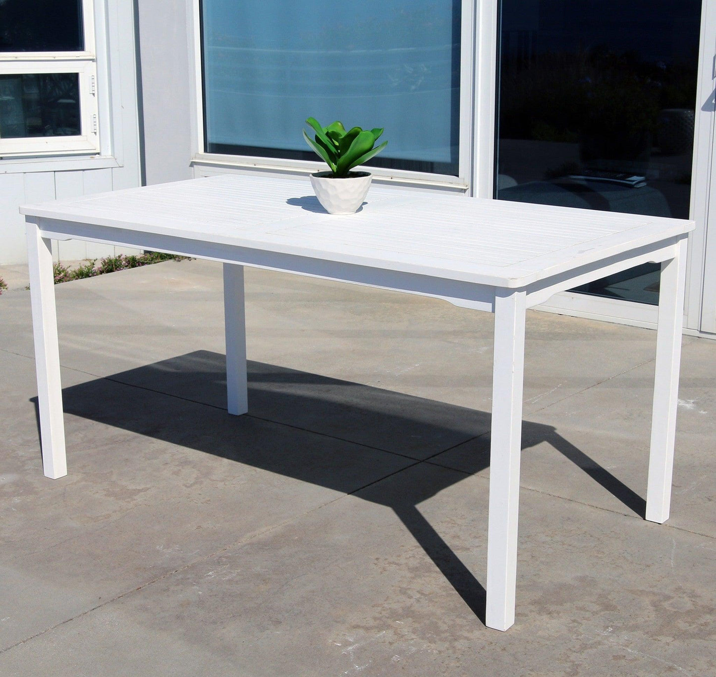 White Dining Table With Straight Legs - FurniFindUSA