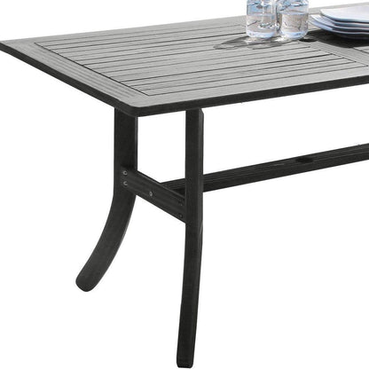 Distressed Grey Dining Table With Curved Legs - FurniFindUSA