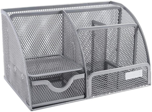 9" Gray Metal Desk Organizer HomeRoots