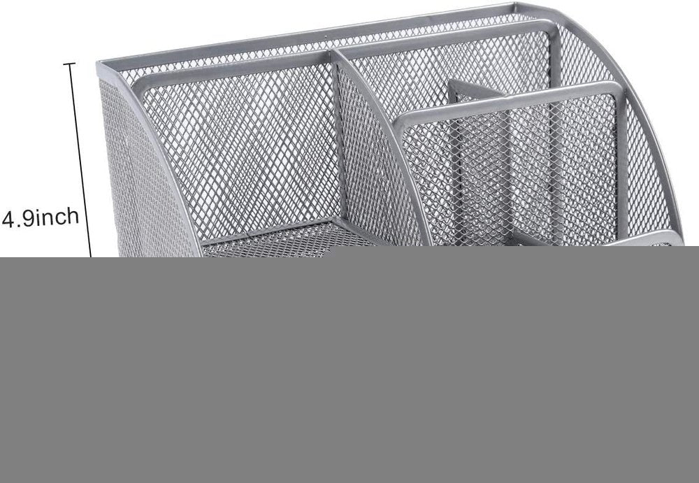 9" Gray Metal Desk Organizer HomeRoots
