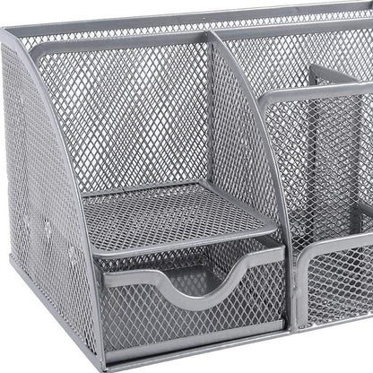 9" Gray Metal Desk Organizer HomeRoots