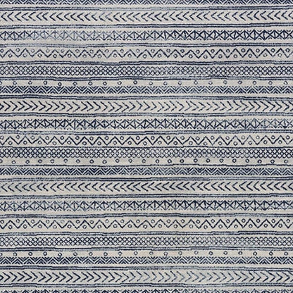 2’ X 4’ Navy Blue Decorative Stripes Area Rug