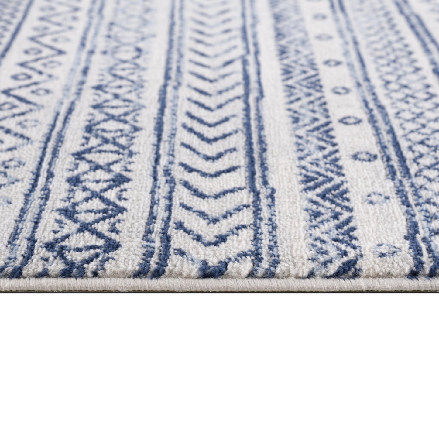 2’ X 4’ Navy Blue Decorative Stripes Area Rug