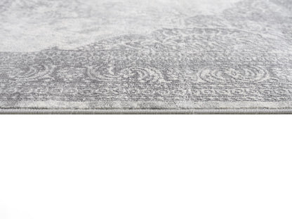 2’ X 10’ Gray Distressed Medallion Runner Rug