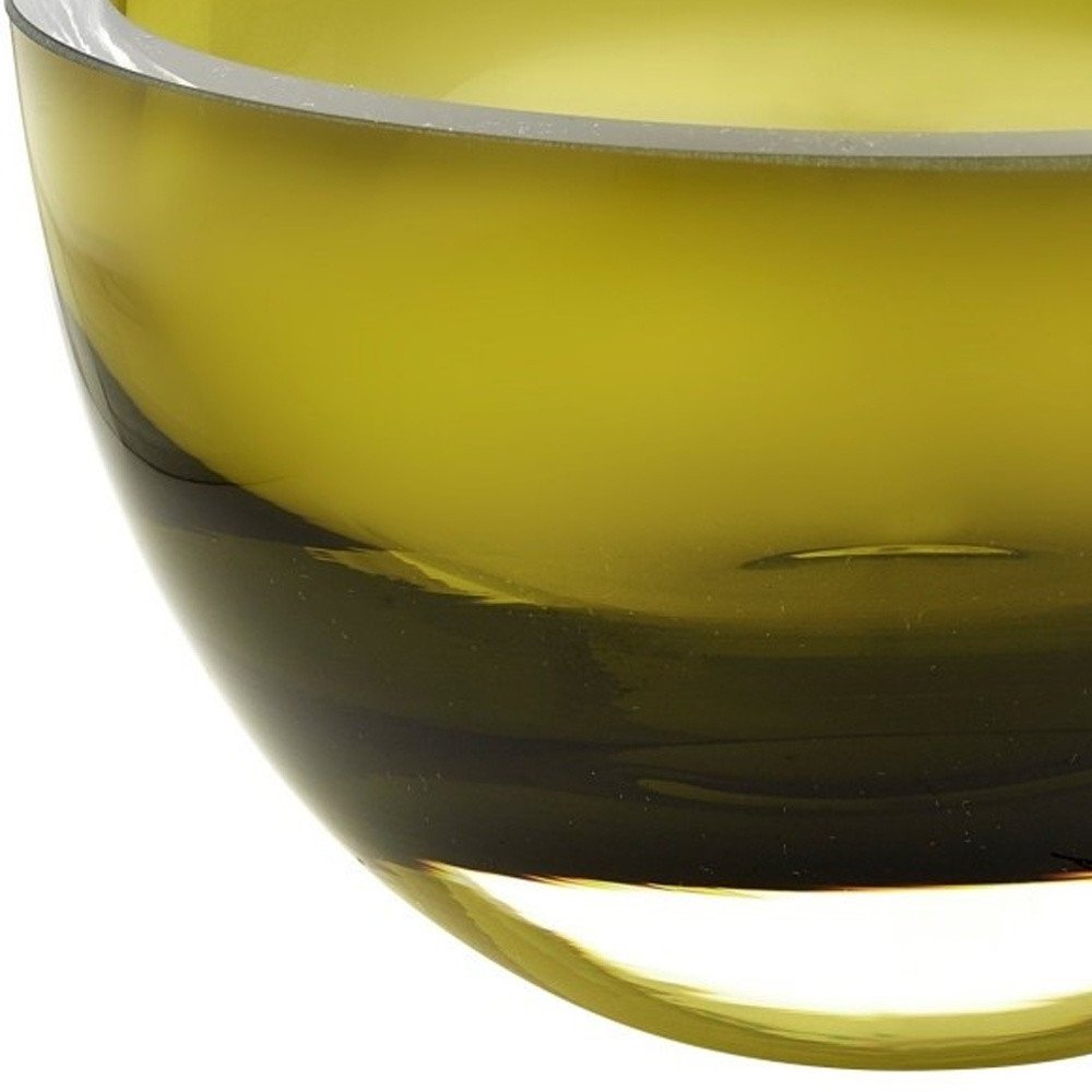 6" Moss Green Mouth Blown Crystal Thick Walled Bowl HomeRoots