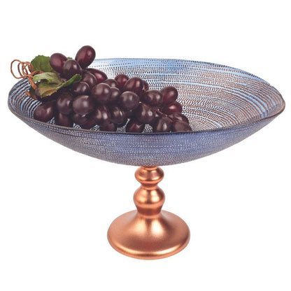 Handcrafted European Glass Centerpiece Low Footed Bowl HomeRoots