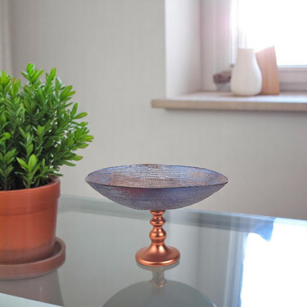 Handcrafted European Glass Centerpiece Low Footed Bowl HomeRoots